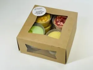 Gift box of four individual cheesecake cups