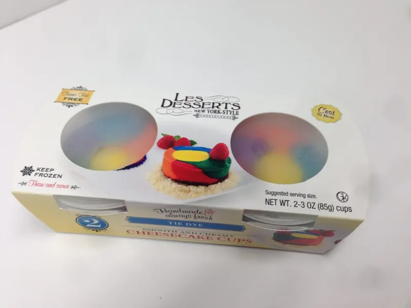 Les Desserts New York Style cheesecake cups, retail pack of 2, rainbow