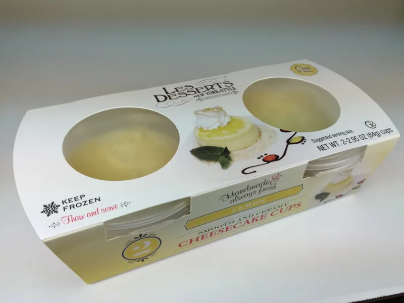 Les Desserts New York Style cheesecake cups, retail pack of 2, lemon