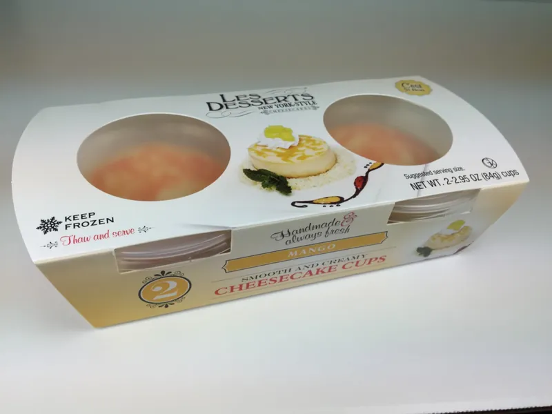 Les Desserts New York Style cheesecake cups, retail pack of 2, mango