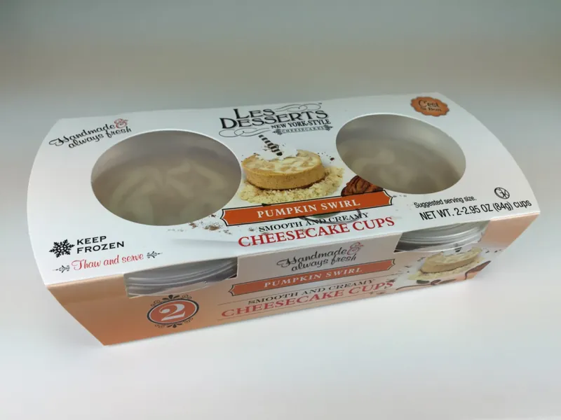 Les Desserts New York Style cheesecake cups, retail pack of 2, pumpkin