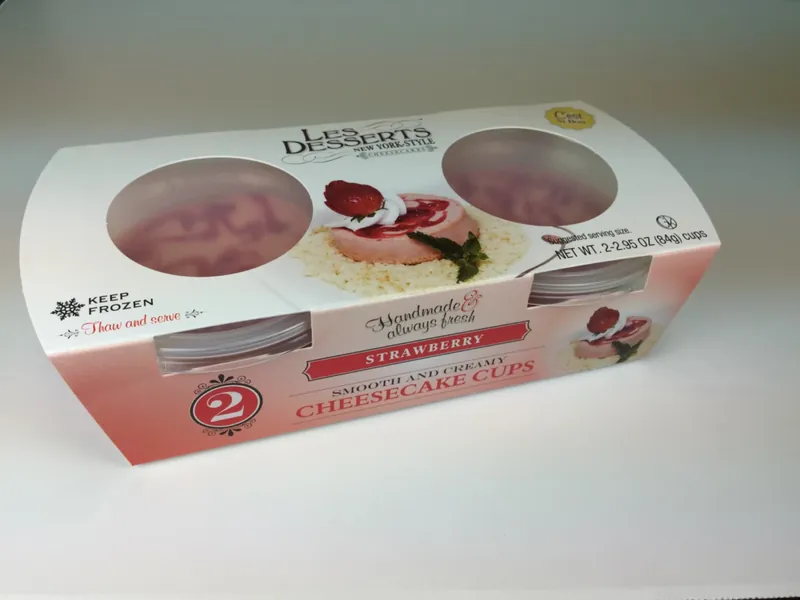 Les Desserts New York Style cheesecake cups, retail pack of 2, strawberry